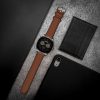 Λουράκι Kwmobile για Huawei Watch GT 4 (46mm)/Ρολόι Μπουμπούκια, Καφέ/Μαύρο, Φυσικό δέρμα, KWM0000253S001C
