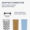 Σετ με 4 προσαρμογείς Kwmobile 20mm Strap Clip για Google Pixel Watch 2, Ασημί/Μαύρο, Ατσάλι, KWM0000253Z001C