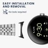 Σετ με 4 προσαρμογείς Kwmobile 20mm Strap Clip για Google Pixel Watch 2, Ασημί/Μαύρο, Ατσάλι, KWM0000253Z001C