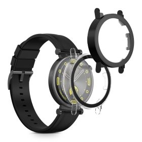   Σετ 2 καλύμματα Kwmobile με τζάμι ασφαλείας για Huawei Watch GT 4 (41mm), Διαφανές/Μαύρο, Πλαστικό, KWM0000254P002C