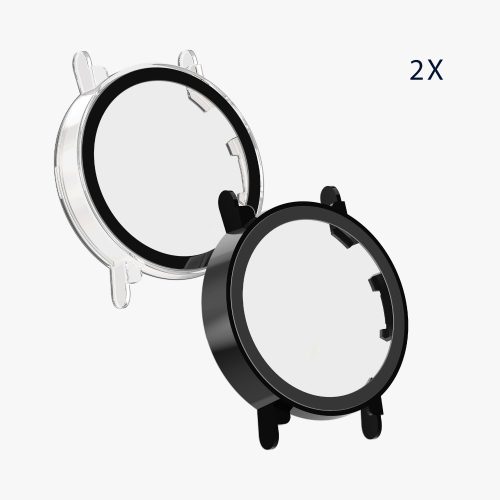 Σετ 2 καλύμματα Kwmobile με τζάμι ασφαλείας για Huawei Watch GT 4 (41mm), Διαφανές/Μαύρο, Πλαστικό, KWM0000254P002C