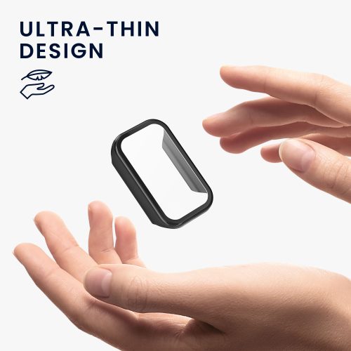 Σετ 2 Πλήρες Καλύμματα Kwmobile για Xiaomi Smart Band 8 Active/Redmi Band 2, Διαφανές/Μαύρο, Πλαστικό, KWM0000254Q002C