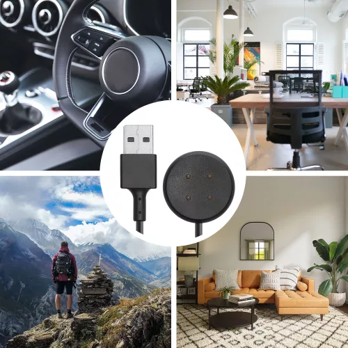 Καλώδιο φόρτισης Kwmobile USB για Google Pixel Watch 2, Μαύρο, Πλαστικό, KWM0000255M001C