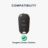 Κάλυμμα κλειδιού αυτοκινήτου Kwmobile για Peugeot/Citroen 3 Κουμπιά, Πράσινο, Σιλικόνη, KWM000008MA003C