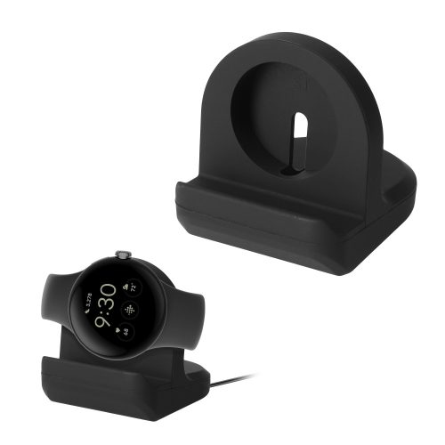 Kwmobile Docking Stand for Google Pixel Watch, Black, Silicon, KWM0000257C001C