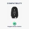 Κάλυμμα κλειδιού αυτοκινήτου Kwmobile για Peugeot/Citroen 3 κουμπιά - Smart Key, Blue/Gold, Silicone, KWM0000167F002C