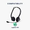 Σετ 2 μαξιλαριών αυτιού Kwmobile για Logitech 960, Μαύρο, Οικολογικό δέρμα, KWM0000257O001C