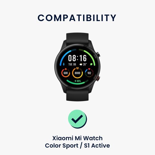 Σετ 2 ιμάντες Kwmobile για Xiaomi Mi Watch Color Sport/S1 Active, Μαύρο, Σιλικόνη, KWM000016JX005C