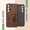 Θήκη Kwmobile για Samsung Galaxy S24, Καφέ, Ξύλο, KWM000021PH001C