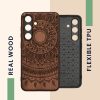 Θήκη Kwmobile για Samsung Galaxy S24, Σκούρο Καφέ, Ξύλο, KWM000021PH002C