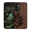 Θήκη Kwmobile για Samsung Galaxy A55, Σκούρο Καφέ, Ξύλο, KWM000021PL005C