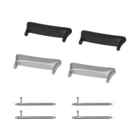   Σετ 4 αντάπτορες βάσης ιμάντα 20mm Kwmobile για Honor Watch 4, Ασημί/Μαύρο, Ατσάλι, KWM000025AZ001C