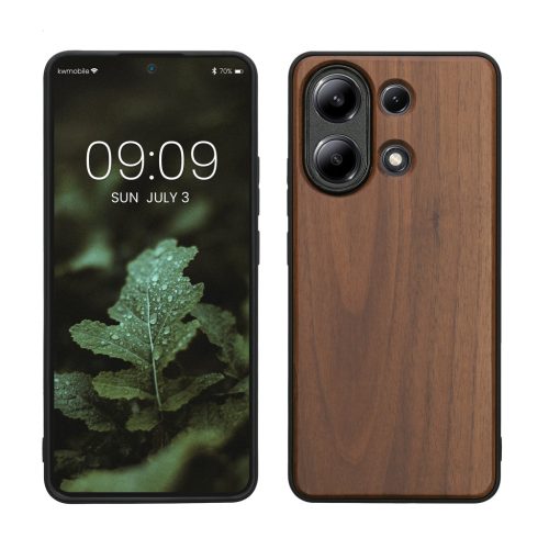 Θήκη Kwmobile για Xiaomi Redmi Note 13, Καφέ, Ξύλο/Σιλικόνη, KWM000020LU001C