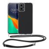 Θήκη Kwmobile για Motorola Moto G34, Διαφανές/Μαύρο, Σιλικόνη, KWM000022QR001C
