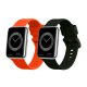 Σετ 2 ιμάντες Kwmobile για Huawei Watch Fit 2, Σκούρο Πράσινο/Πορτοκαλί, Σιλικόνη, KWM000016VU007C