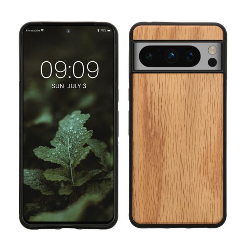 Θήκη Kwmobile για Google Pixel 8 Pro, Καφέ, Ξύλινη/Σιλικόνη, KWM0000208Y003C