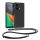 Θήκη Kwmobile με κορδόνι για Xiaomi Redmi Note 13, Διαφανής/Μαύρη, Σιλικόνη, KWM000020MV001C