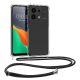 Θήκη Kwmobile με κορδόνι για Xiaomi Redmi Note 13, Διαφανής/Μαύρη, Σιλικόνη, KWM000020MV001C