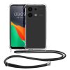 Θήκη Kwmobile με κορδόνι για Xiaomi Redmi Note 13, Διαφανής/Μαύρη, Σιλικόνη, KWM000020MV001C