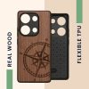 Θήκη Kwmobile για Xiaomi Redmi Note 13 Pro, Καφέ, Ξύλο/Σιλικόνη, KWM000020NA001C