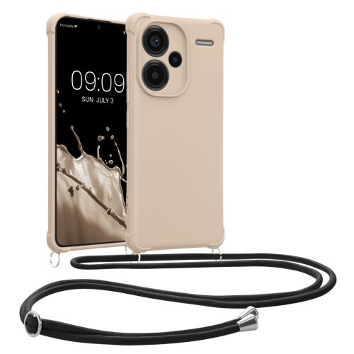 Θήκη Kwmobile με κορδόνι για Xiaomi Redmi Note 13 Pro Plus 5G, Κρεμ, Σιλικόνη, KWM000020ND002C
