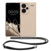 Θήκη Kwmobile με κορδόνι για Xiaomi Redmi Note 13 Pro Plus 5G, Κρεμ, Σιλικόνη, KWM000020ND002C