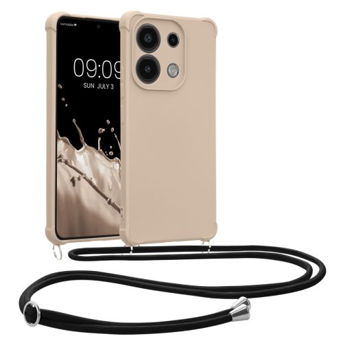 Θήκη Kwmobile με κορδόνι για Xiaomi Redmi Note 13, Κρεμ, Σιλικόνη, KWM000020NE002C