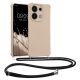 Θήκη Kwmobile με κορδόνι για Xiaomi Redmi Note 13, Κρεμ, Σιλικόνη, KWM000020NE002C