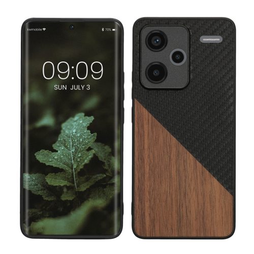 Θήκη Kwmobile για Xiaomi Redmi Note 13 Pro Plus 5G, Καφέ/Μαύρο, Ξύλο/Σιλικόνη, KWM000020NI001C
