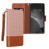 Θήκη Kwmobile για Google Pixel 4a, Ανοιχτό ροζ/καφέ, Ύφασμα/σιλικόνη, KWM000020NP001C