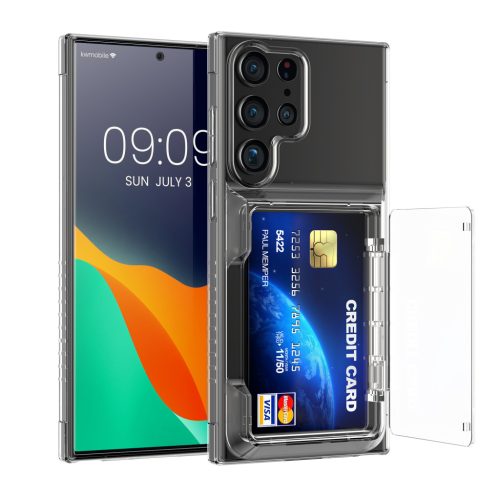 Θήκη Kwmobile με θήκη κάρτας για Samsung Galaxy S23 Ultra, Διαφανής, Πλαστική, KWM000021QO001C