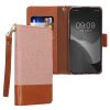 Θήκη Kwmobile για Apple iPhone 15 Pro, Ανοιχτό Ροζ/Καφέ, Ύφασμα/Σιλικόνη, KWM000022RL001C