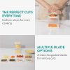 Set Feliator legume manual Navaris, 4 Lame, crem, otel inoxidabil, NAV000038DP001C