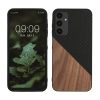 Θήκη Kwmobile για Samsung Galaxy A25, Καφέ/Μαύρο, Ξύλο/Σιλικόνη, KWM000021QX001C