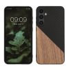 Θήκη Kwmobile για Samsung Galaxy S23 FE, Καφέ/Μαύρο, Ξύλο/Σιλικόνη, KWM000021RA001C