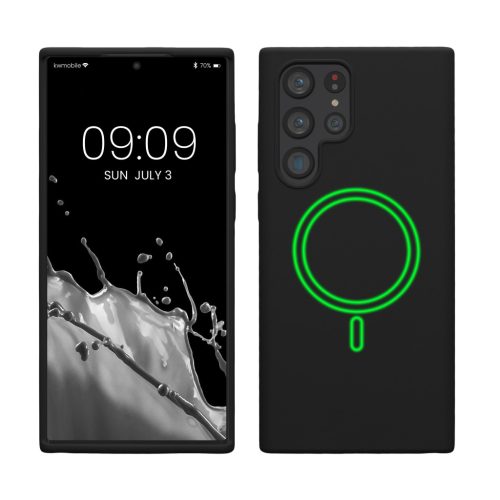 Θήκη Kwmobile για Samsung Galaxy S22 Ultra, Μαύρη, Σιλικόνη, KWM000021RD001C