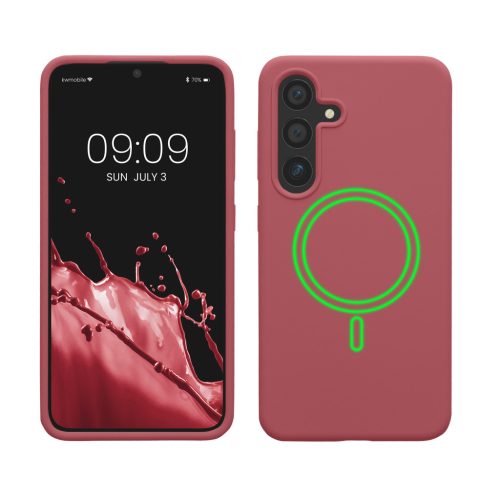 Θήκη Kwmobile για Samsung Galaxy S24, Σκούρο Ροζ, Σιλικόνη, KWM000021RH002C