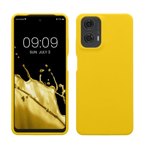 Θήκη Kwmobile για Motorola Moto G24/Moto E14/Moto G04, Κίτρινη, Σιλικόνη, KWM000022RP005C