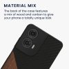 Θήκη Kwmobile για Motorola Moto G24/Moto E14/Moto G04, Καφέ/Μαύρο, Ξύλο/Σιλικόνη, KWM000022RR001C