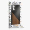 Θήκη Kwmobile για Motorola Moto G24/Moto E14/Moto G04, Καφέ/Μαύρο, Ξύλο/Σιλικόνη, KWM000022RR001C