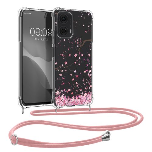 Θήκη Kwmobile με κορδόνι για Motorola Moto G24/Moto E14/Moto G04, Πολύχρωμη, Σιλικόνη, KWM000022RT001C