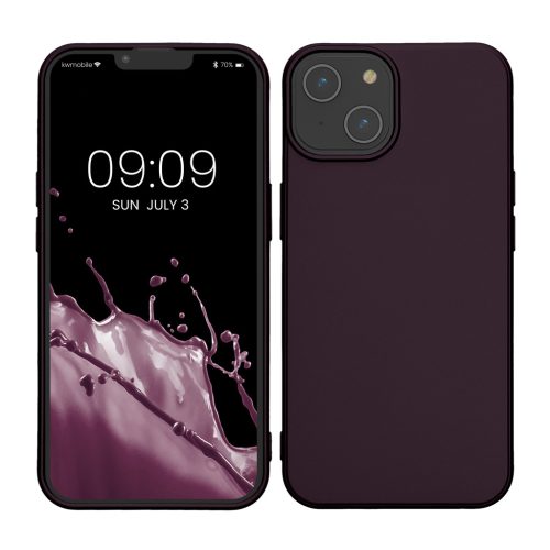 Θήκη Kwmobile για Apple iPhone 14, Σκούρο Μωβ, Σιλικόνη, KWM000022RV005C