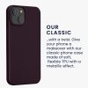 Θήκη Kwmobile για Apple iPhone 14, Σκούρο Μωβ, Σιλικόνη, KWM000022RV005C