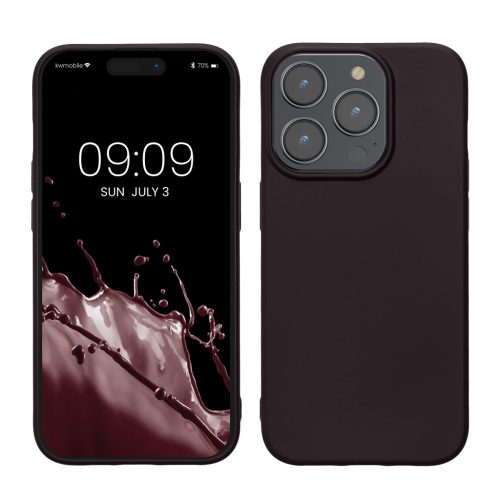 Θήκη Kwmobile για Apple iPhone 15 Pro, Σκούρο Μωβ, Σιλικόνη, KWM000022RY005C