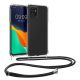 Θήκη Kwmobile με κορδόνι για Motorola ThinkPhone, διαφανής/μαύρη, σιλικόνη, KWM000022RZ001C