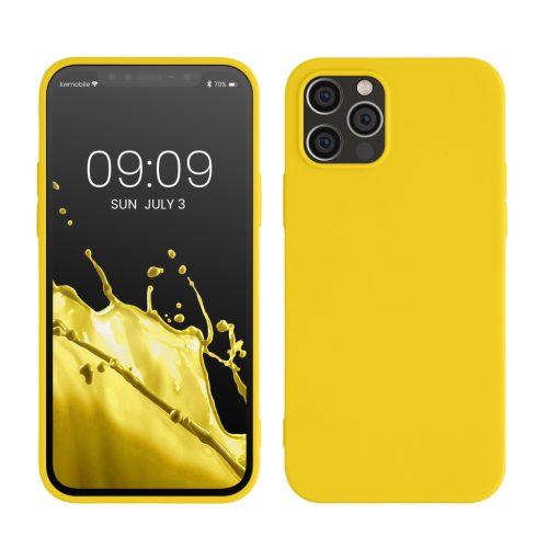 Θήκη Kwmobile για Apple iPhone 12/iPhone 12 Pro, Κίτρινη, Σιλικόνη, KWM0000129A055C