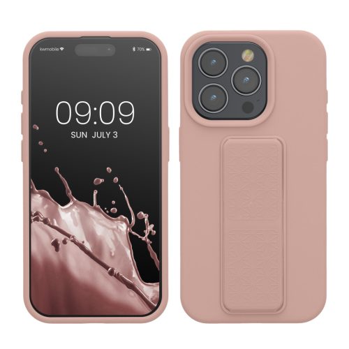 Θήκη Kwmobile για Apple iPhone 15 Pro, Ανοιχτό ροζ, Σιλικόνη, KWM000020EK004C