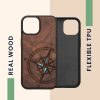 Θήκη Kwmobile για Apple iPhone 15, Καφέ, Ξύλο/Σιλικόνη, KWM000020EG002C