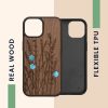 Θήκη Kwmobile για Apple iPhone 15, Καφέ, Ξύλο/Σιλικόνη, KWM000020EG003C