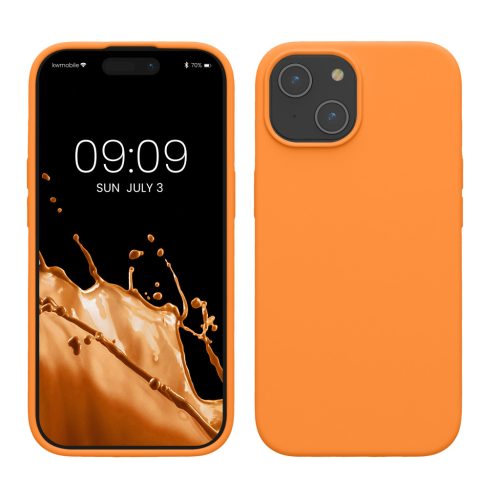 Θήκη Kwmobile για Apple iPhone 15, Πορτοκαλί, Σιλικόνη, KWM000020CA007C